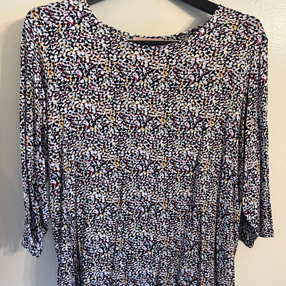 Women’s Plus 1X Philosophy Abstract Print Top multicolor NEW